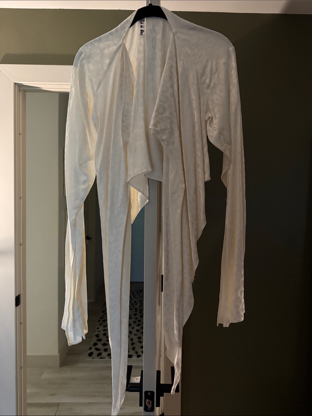 Rat & Boa Cream Draped Long-Sleeve Wrap Top